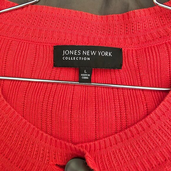 Cardigan Sweater 3/4 Length Orange Large - Picture 3 of 7